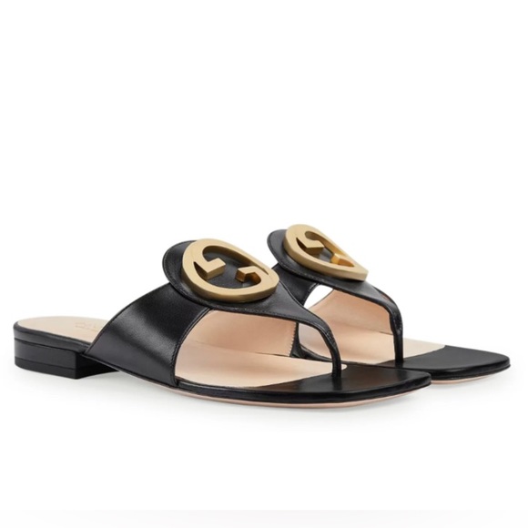 Authentic Women’s Gucci Thong Sandals BLACK - Picture 2 of 6